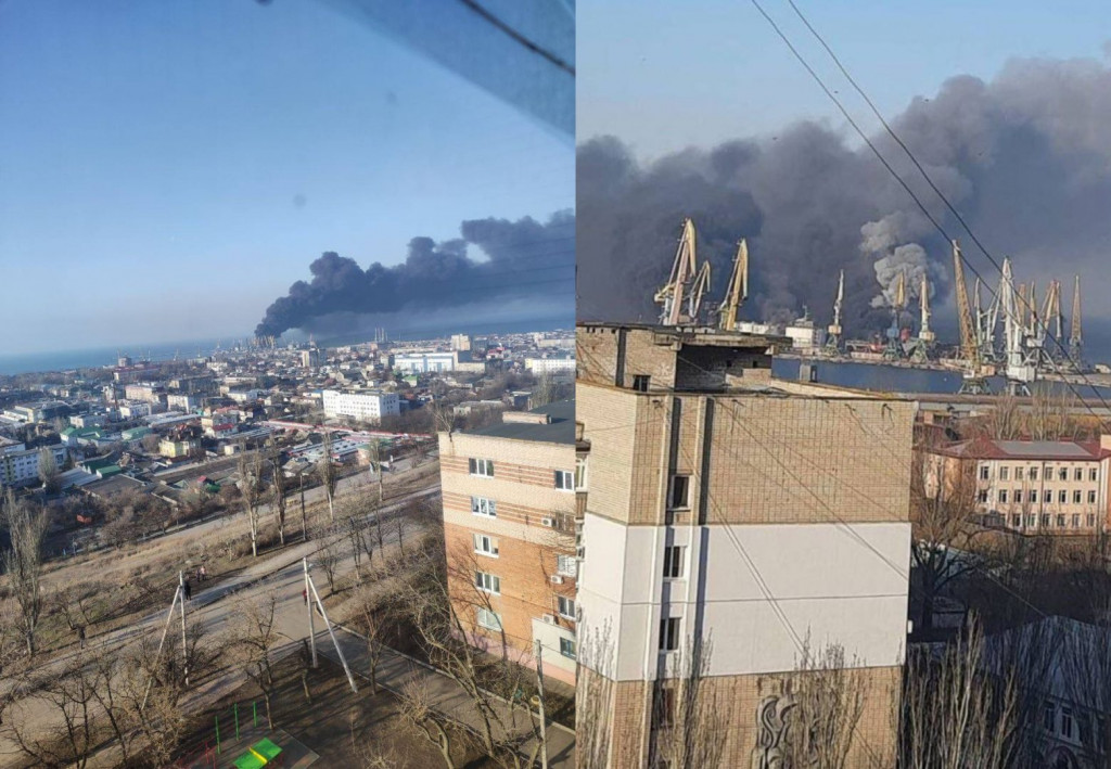 Ουκρανία: Έκρηξη και φωτιά στο λιμάνι του Μπερντιάνσκ