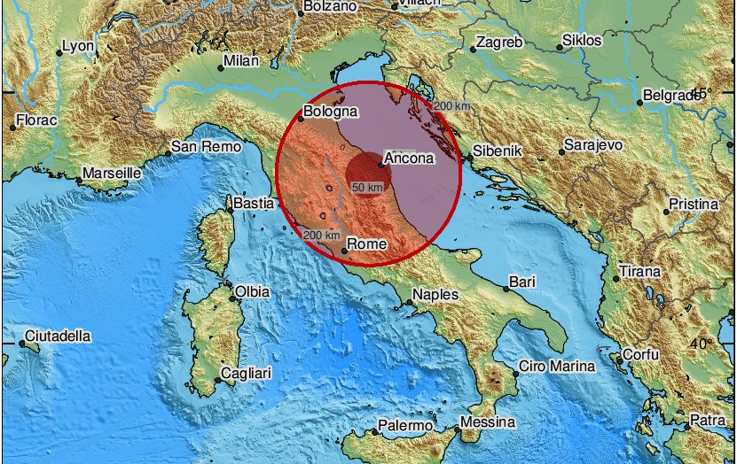 Ισχυρός σεισμός 5.7 Ρίχτερ στην Ιταλία