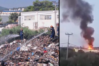 Μάνδρα: Φωτιά σε εξωτερικό χώρο εργοστασίου ανακύκλωσης - Τέθηκε υπό έλεγχο