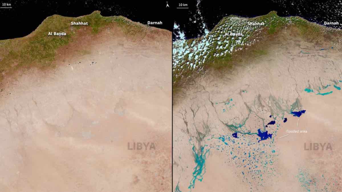 Η κακοκαιρία Daniel δημιούργησε λίμνες στην καρδιά της Σαχάρας